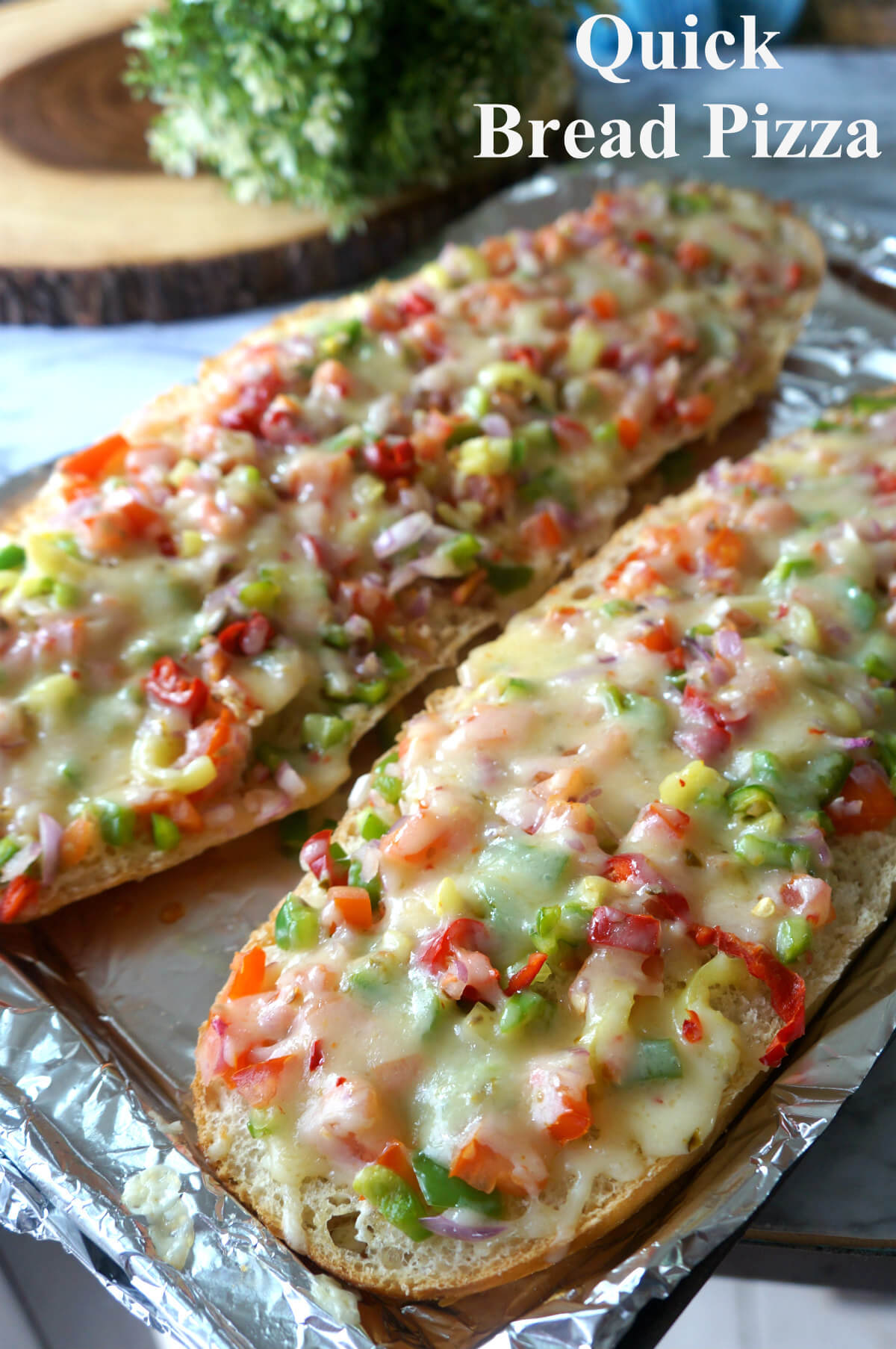 Bread Pizza on a Baking Pan