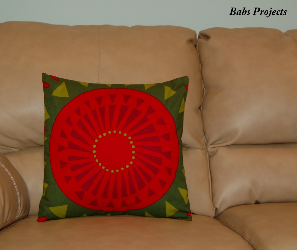 "Red and Green Cushion Cover"
