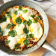 spicy shakshuka in a non-stick frying pan