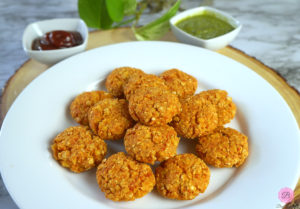 Tofu-Oatmeal Kebabs on White Plate