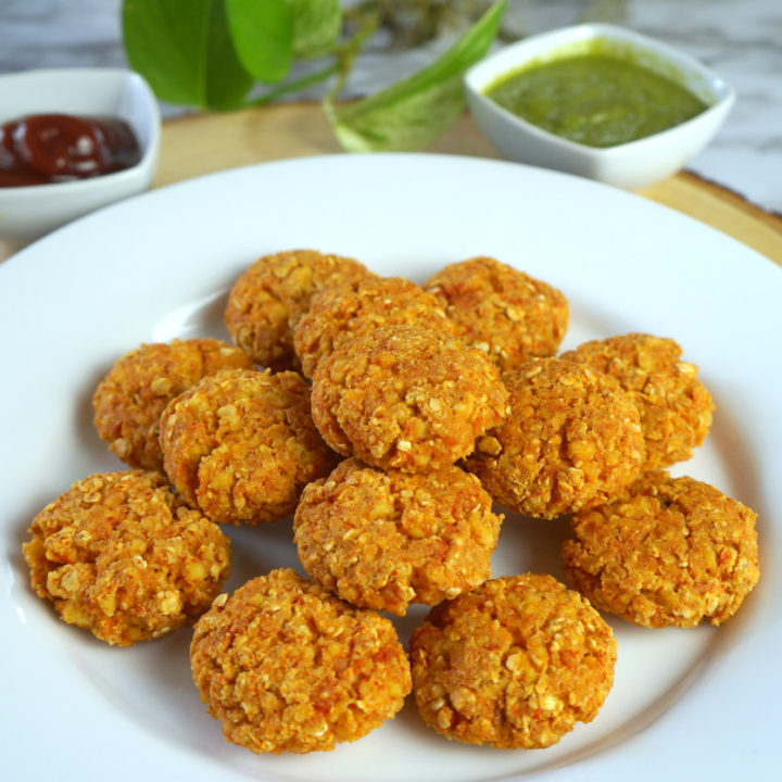 Tofu-Oatmeal Kebabs on White Plate