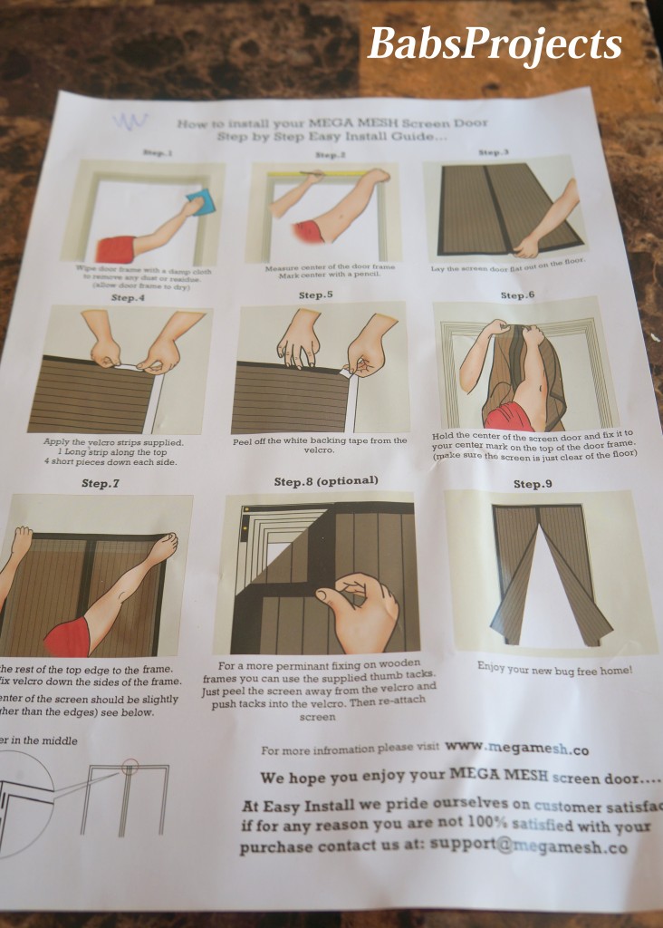 Mesh Screen Door Instruction