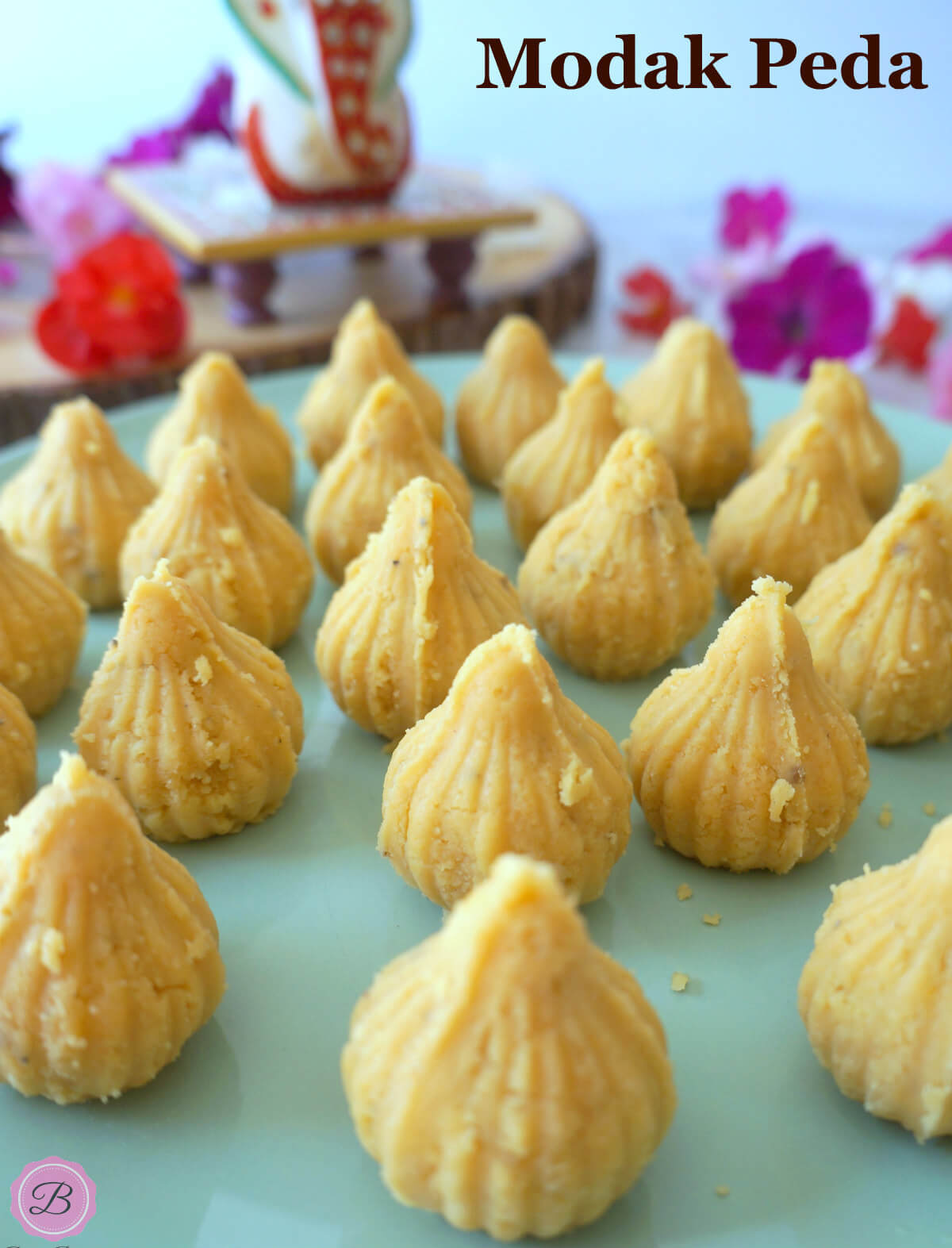 Modak Peda on a Blue Platter