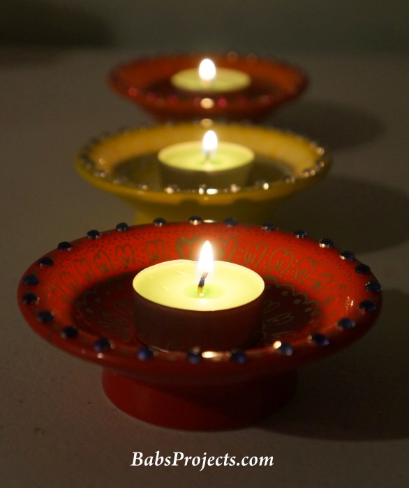 Printed Ceramic Diyas for Diwali, Indian Festival of Lights