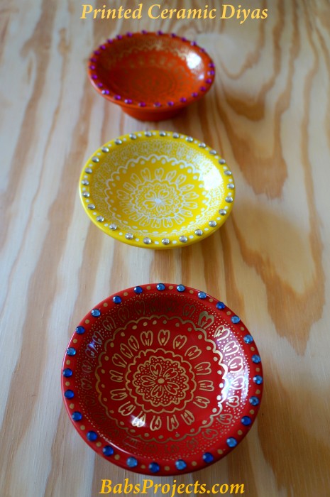 Printed Ceramic Diyas