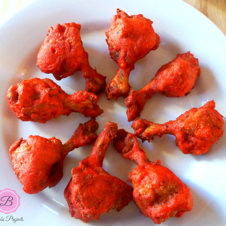 Chicken Lollipop on a White Plate