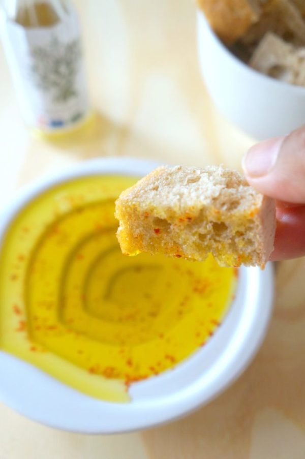 European Extra Virgin Olive Oil Served As a Dip With Some Rustic Bread