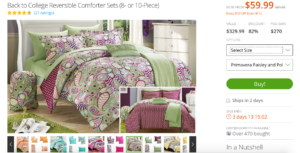 Groupon Bedding for Teenagers and College Students