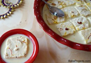 American Ras Malai Made with Ricotta Cheese and Half and Half Milk