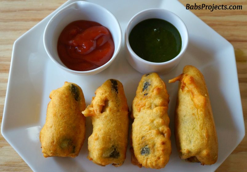 Coconut Stuffed Jalapeno Pakoda Which is Similar to Stuffed Jalapeno Popper