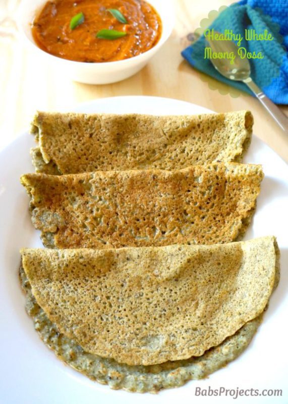 Healthy Whole Moong Dosa is made from Mung Beans 