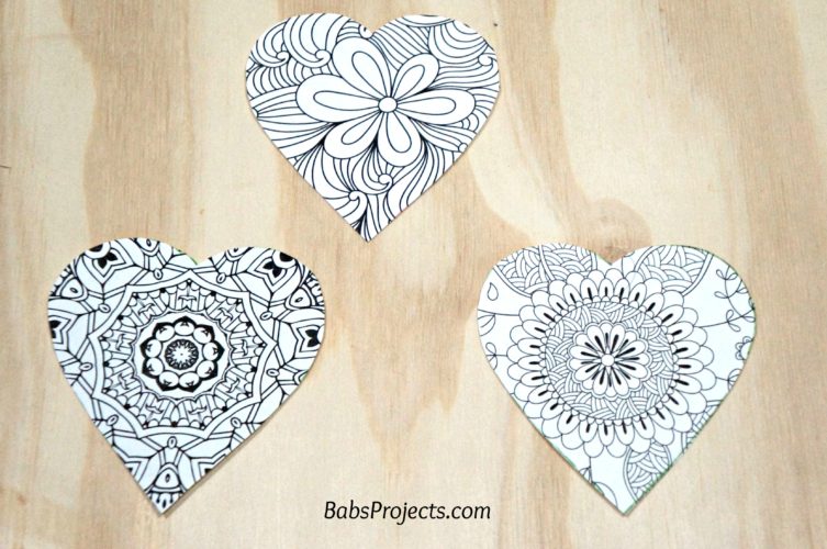 Coloring Hearts for Valentine's Day for Kids Crafts and Class Favors