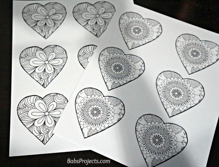 Coloring Hearts for Valentine's Day for Kids Crafts and Class Favors