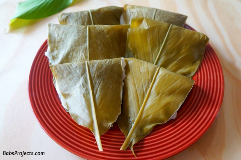 Manjal Irre dha Gatti - Rice and Sweet Coconut Steamed Dumpling Wrapped in Turmeric Leaves