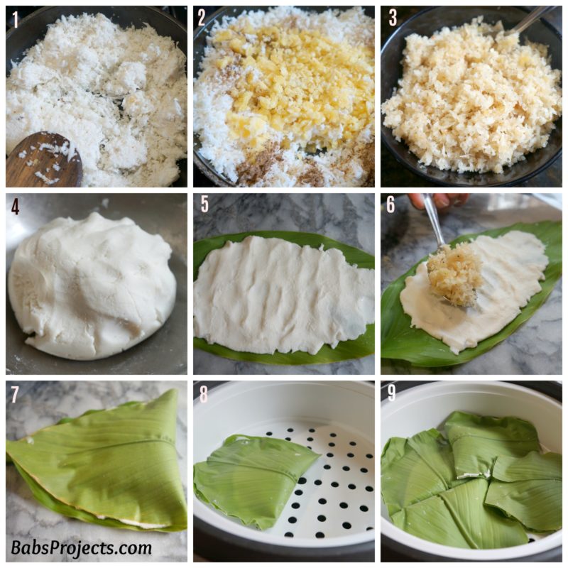 Manjal Irre dha Gatti - Rice and Sweet Coconut Steamed Dumpling Wrapped in Turmeric Leaves