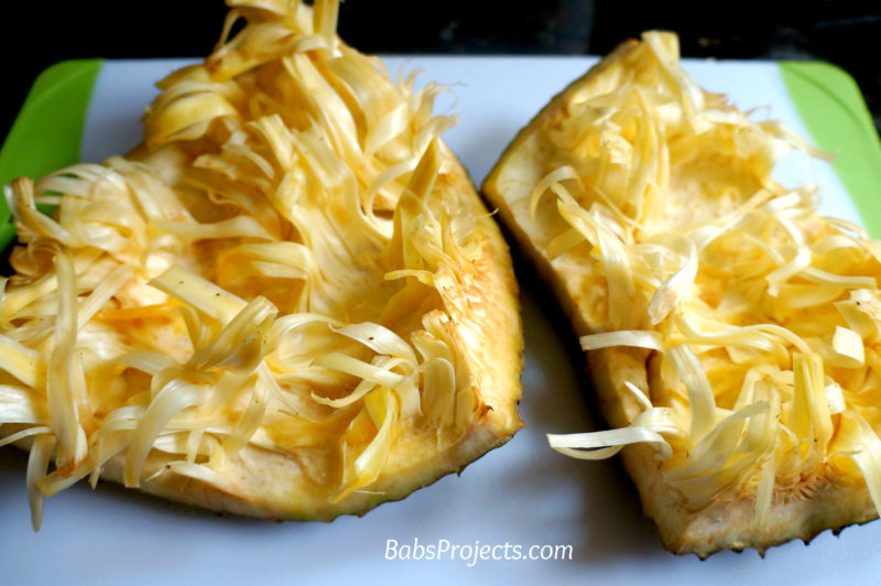 Preserve Jackfruit Rind, Two Jackfruit Rind on a White Cutting Board