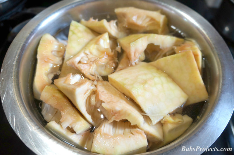 Preserve Jackfruit Rind, Boil in Large Stockpot