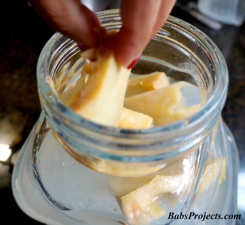 Preserve Jackfruit Rind in a Glass Bottle