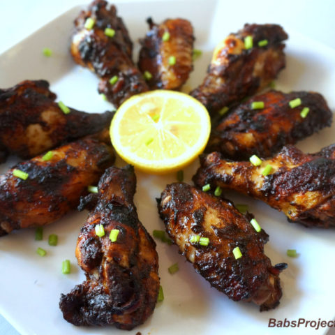 Baked Jerk Barbeque Chicken Wings