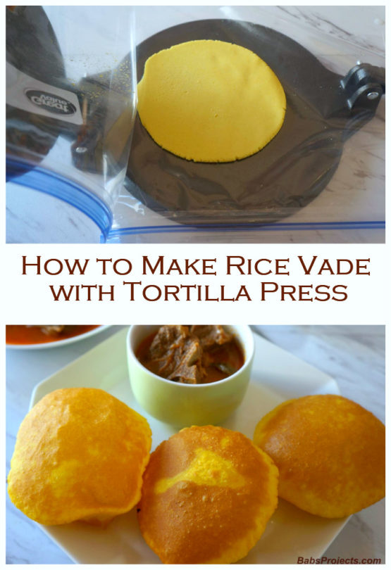 Rice Vade on Tortilla Press