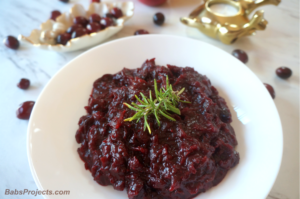 Cranberry Chutney on a White Plate