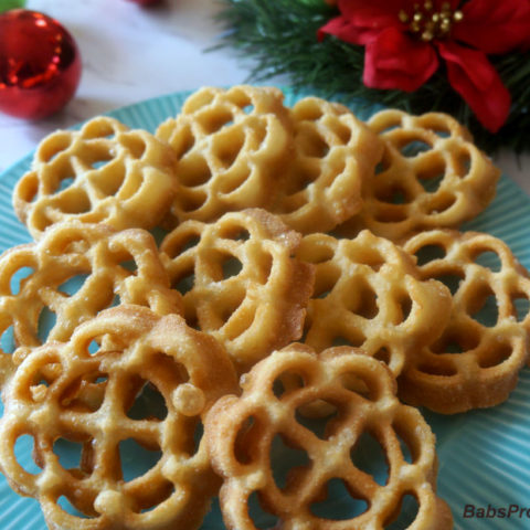 Eggless Rose Cookies on Blue Platter