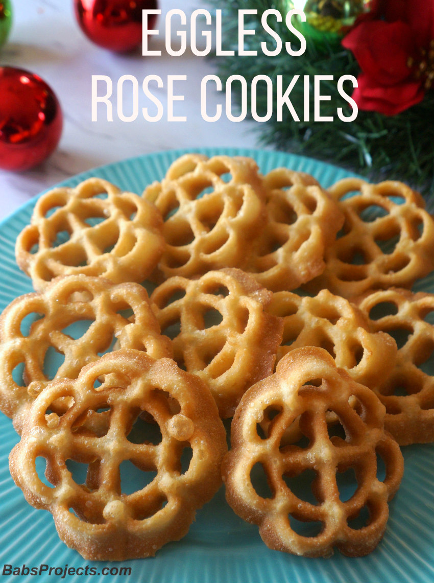 Rose Cookies on a Blue Platter