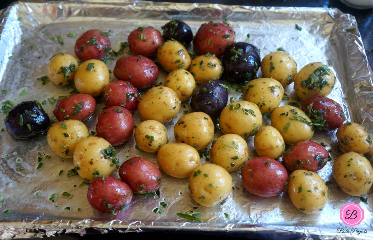 Baby Potatoes on a Baking Tray