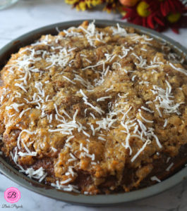 Sticky Date Coconut Cake in a Baking Pan