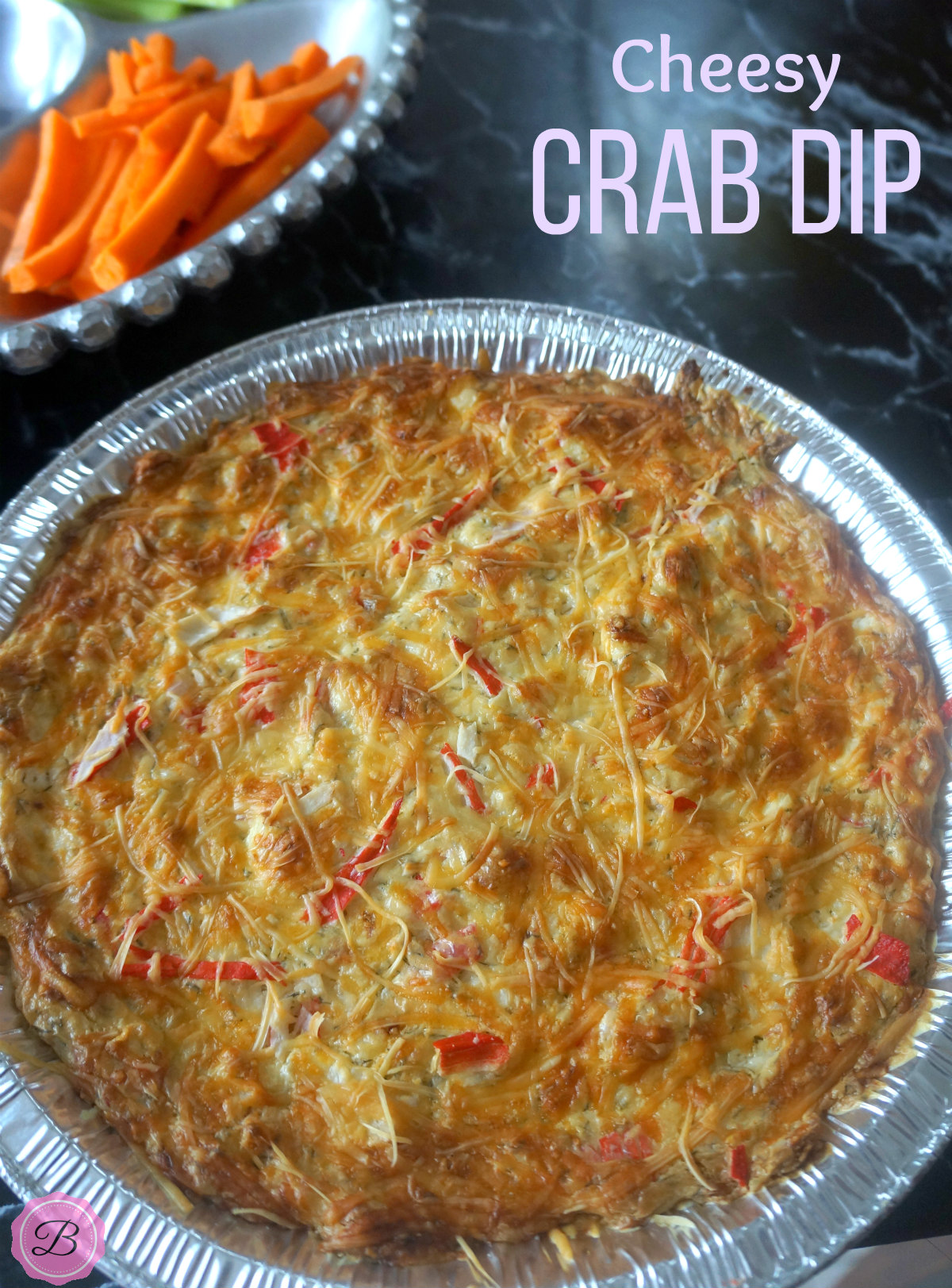 Baked Cheesy Crab Dip in a Pie Pan