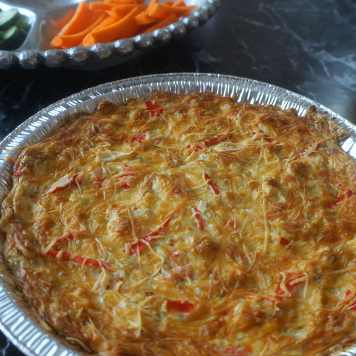 Cheesy Crab Dip in a Pie Pan