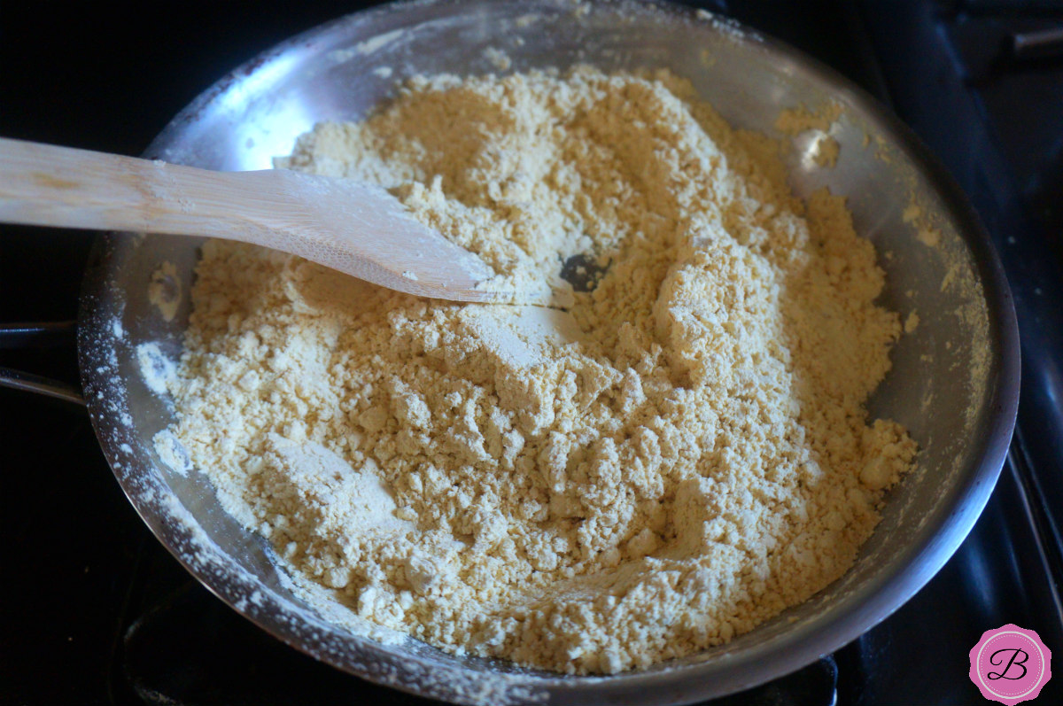 Roasting Gram Flour on a Pan