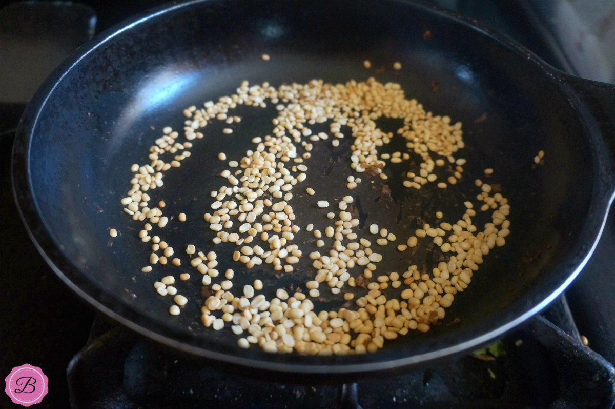 Urad Daal in a Non-Stick Pan