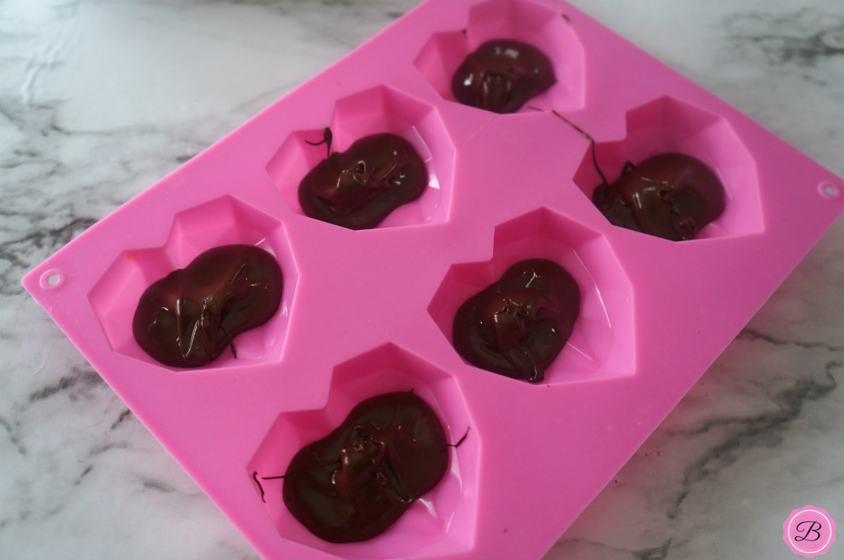 Melted Chocolate in Heart Shaped Mold