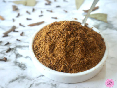 Garam Masala Powder in a White Bowl