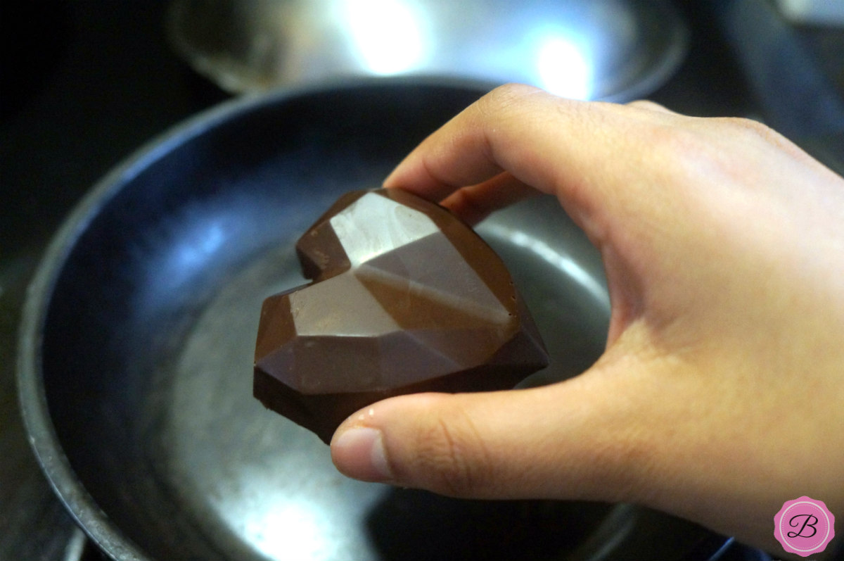 Melting a Chocolate Heart Over a Fry Pan