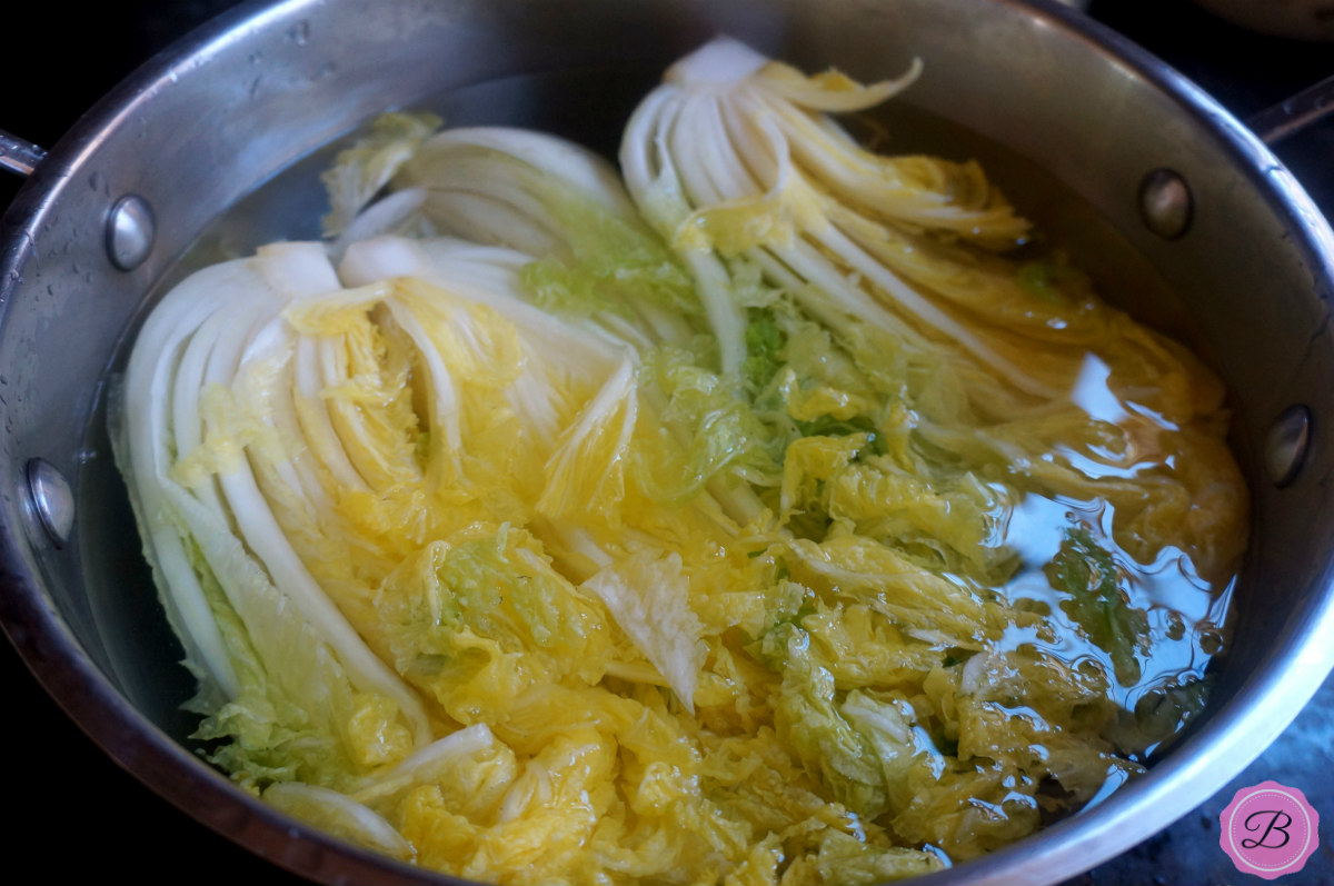 Napa Cabbage Soaked in Water