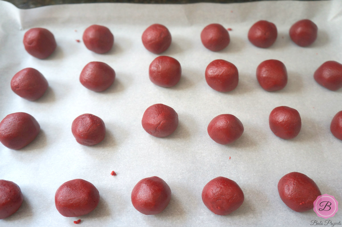 Cookie Dough Balls on a Cookie Sheet