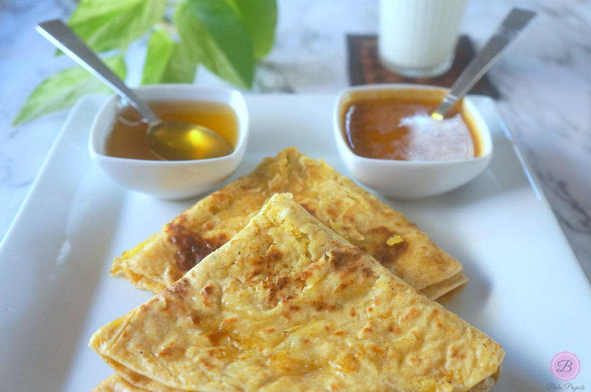 Puranachi Poli on a White Platter