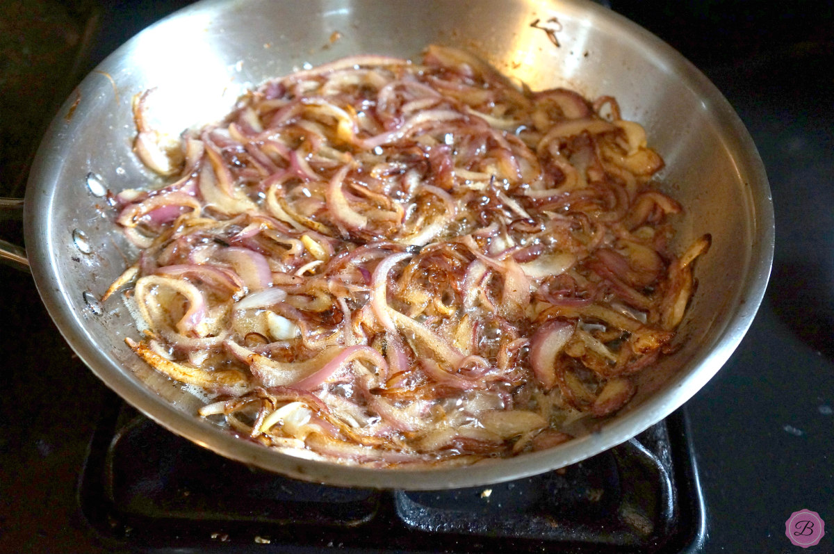 Carmelized Onion in a Stainless Steel Pan