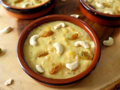 Chana Daal Kheer in a Brown Ramekin