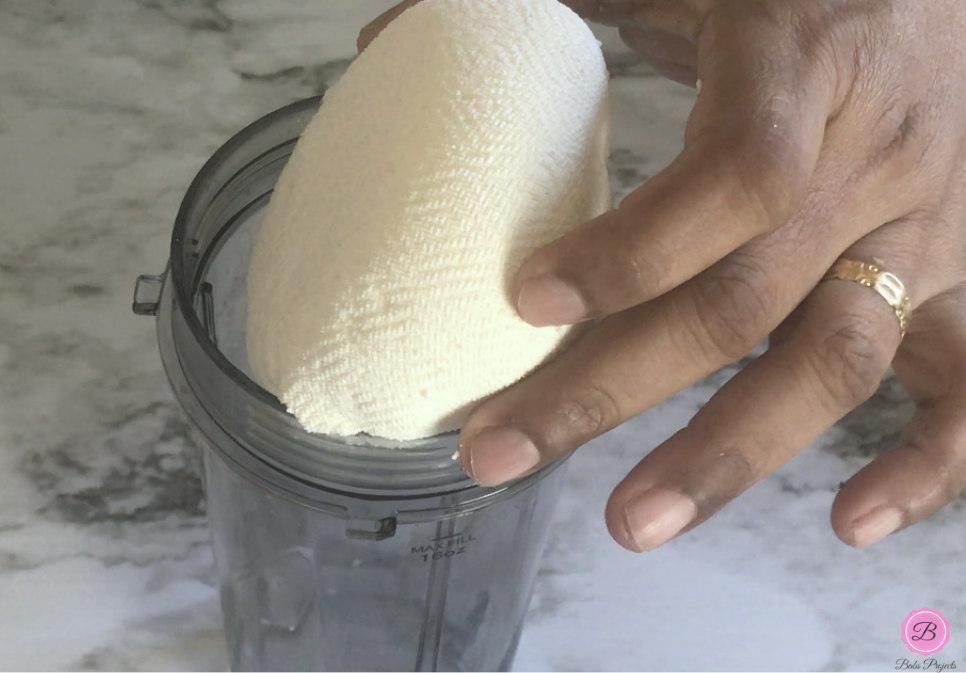 Adding Strained Yogurt Into a Blender Jar