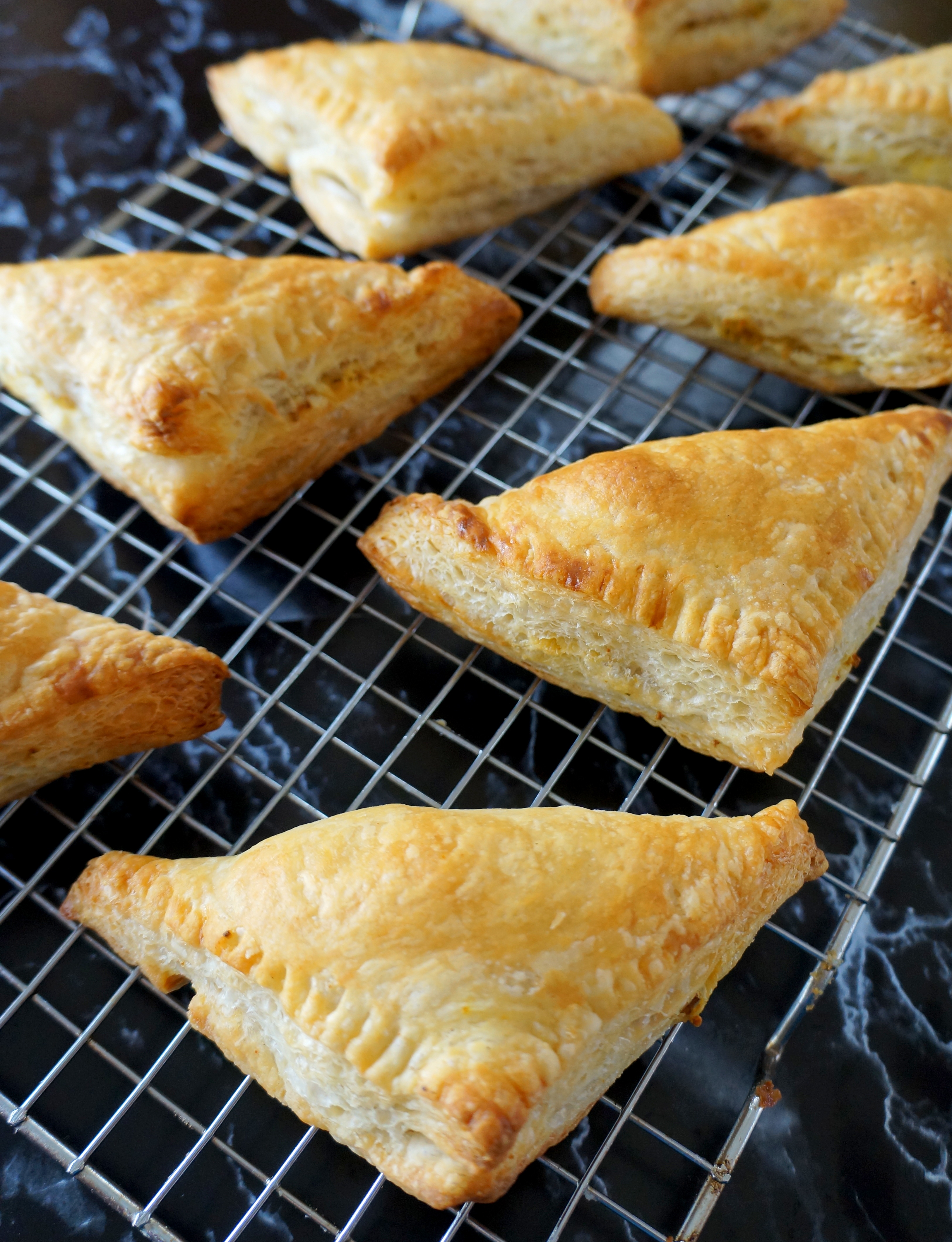 Spicy Tofu Puffs on a Cooling Rack