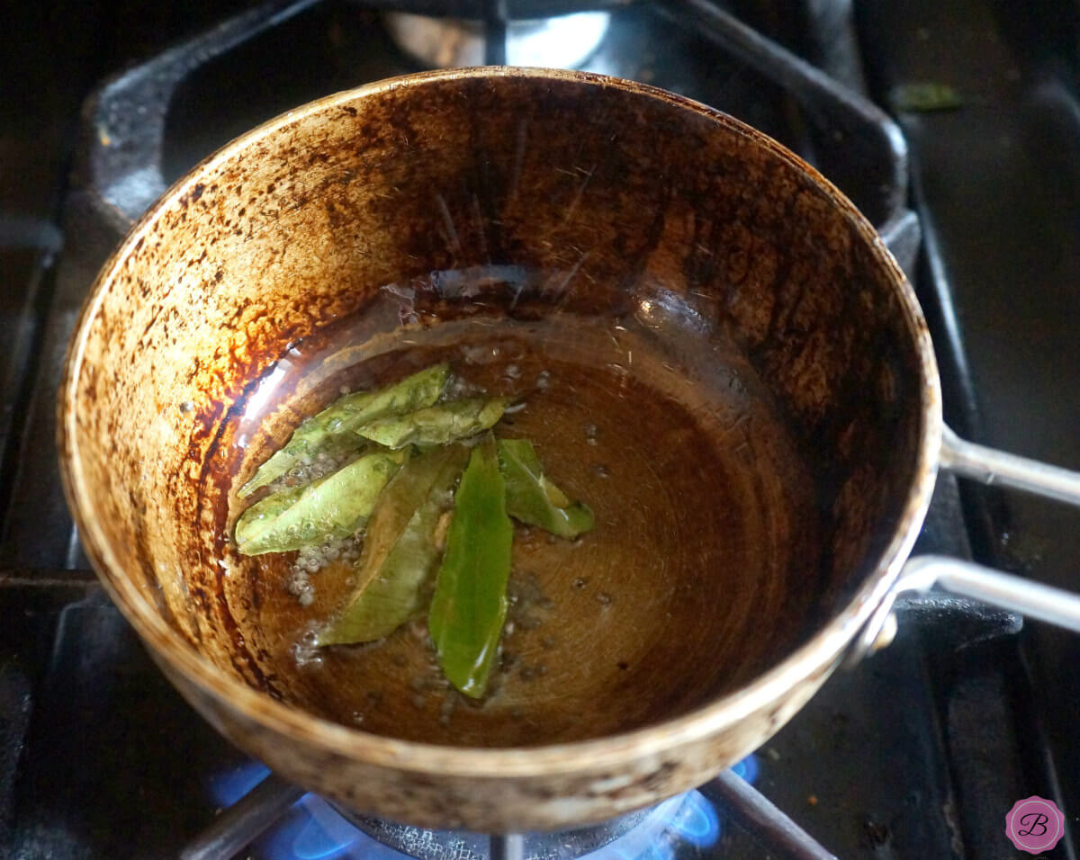 Tempering Curry Leaves and Mustard Seeds