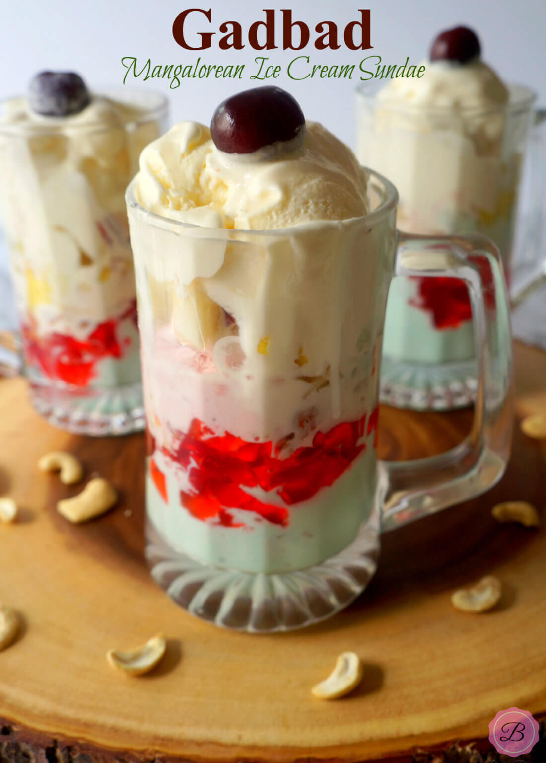 Gadbad Ice Cream Arranged in a Beer Mug