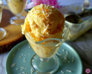 Jackfruit Kulfi Scoop in a Glass Cup