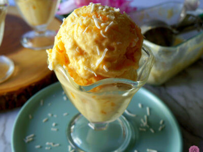 Jackfruit Kulfi Scoop in a Glass Cup