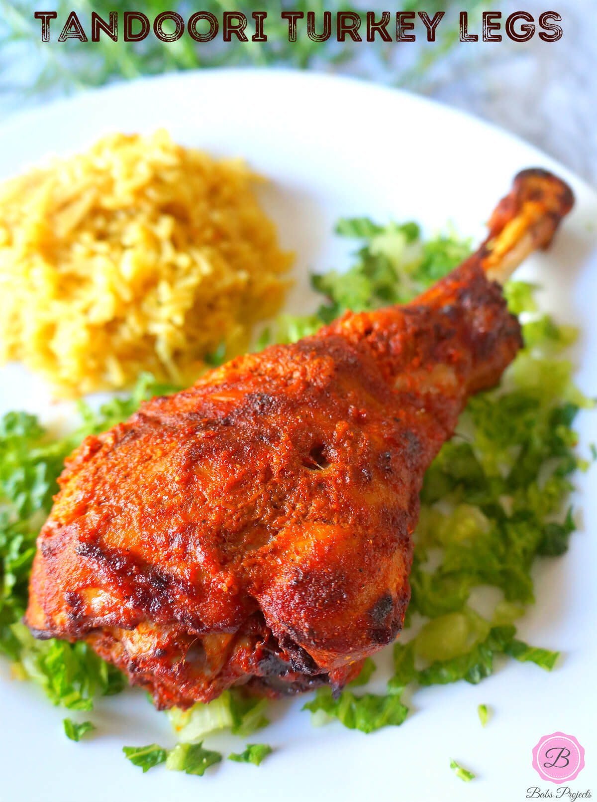 Tandoori Turkey Legs with Spiced Rice on the side