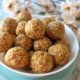 Sesame Seed Balls in a White Bowl