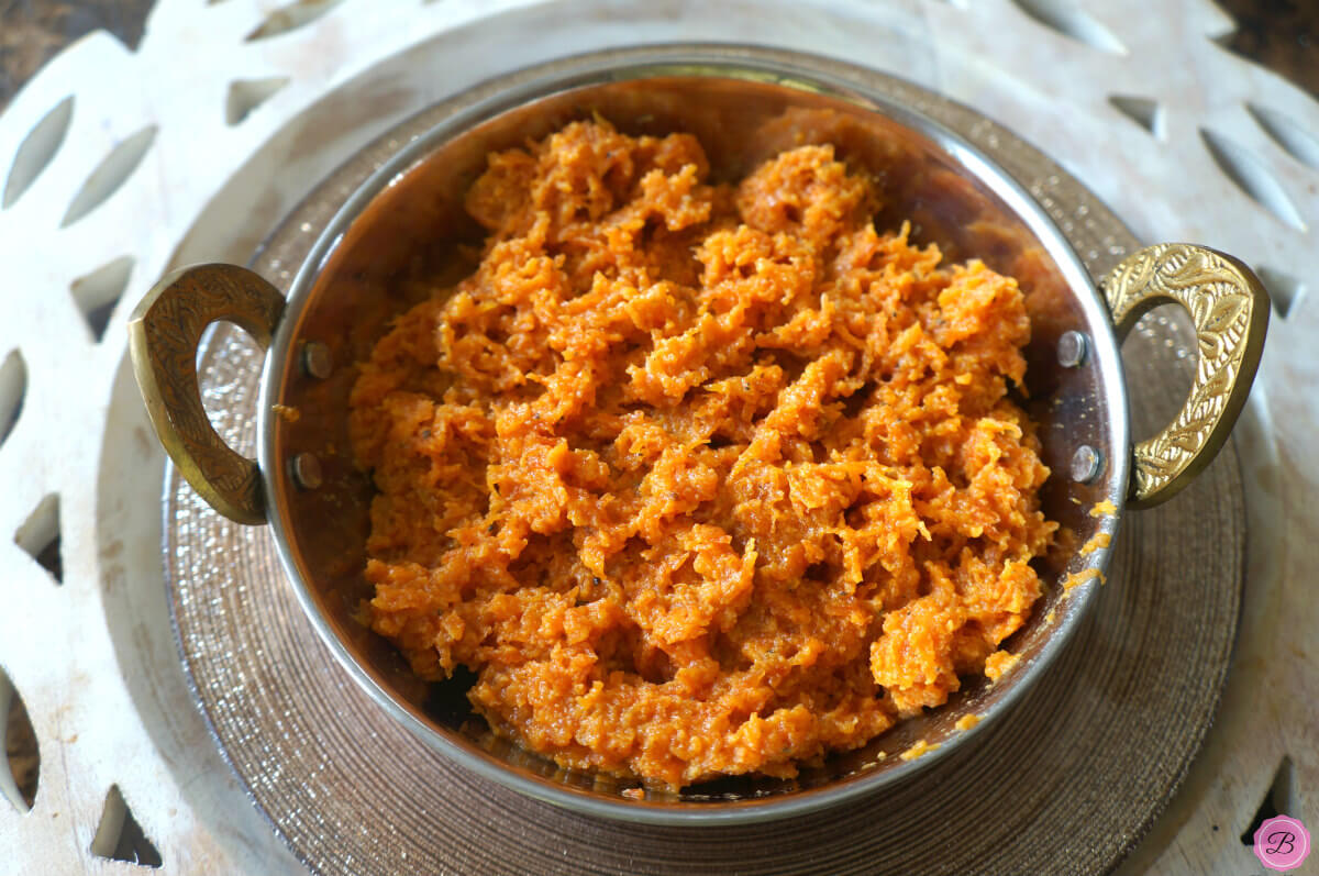 Carrot Halwa in a Decorative Bowl